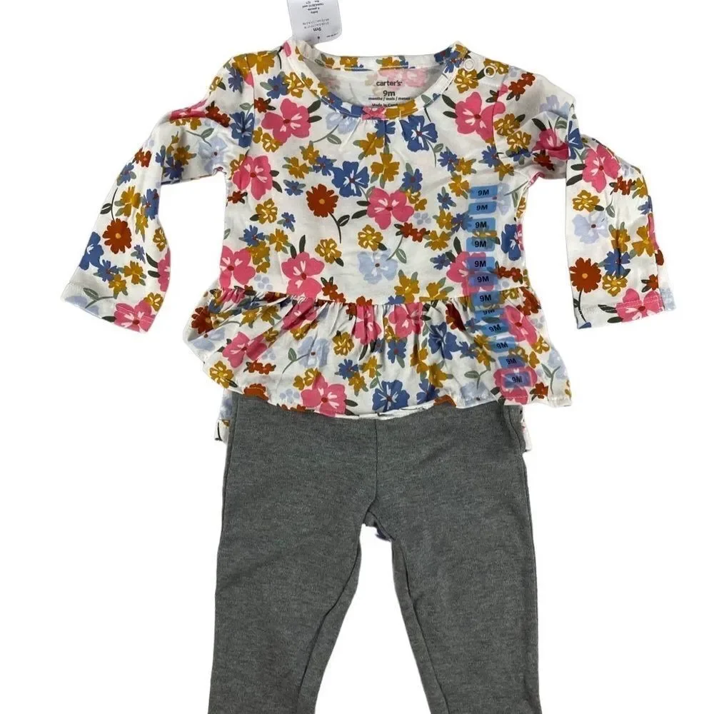Carter’s baby 4 piece set 2 onesies and 2 leggings z -3 OR‎ 9 months